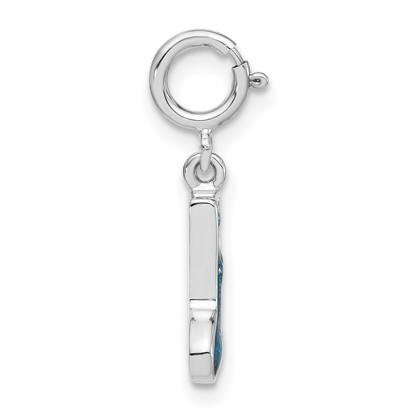 Sophia Jewelers Sterling Silver Crystal Blue Enamel Music Note Charm Secondary image