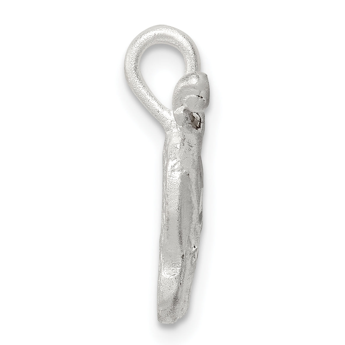 Sterling Silver 925 Violin Pendant with Polished Diamond-Cut Finish