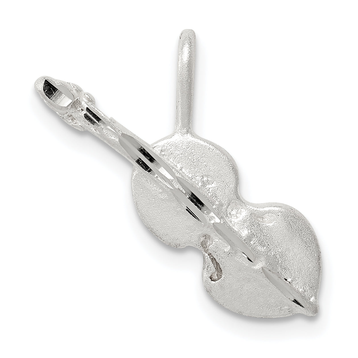 Sterling Silver Diamond Cut Violin Pendant Main image