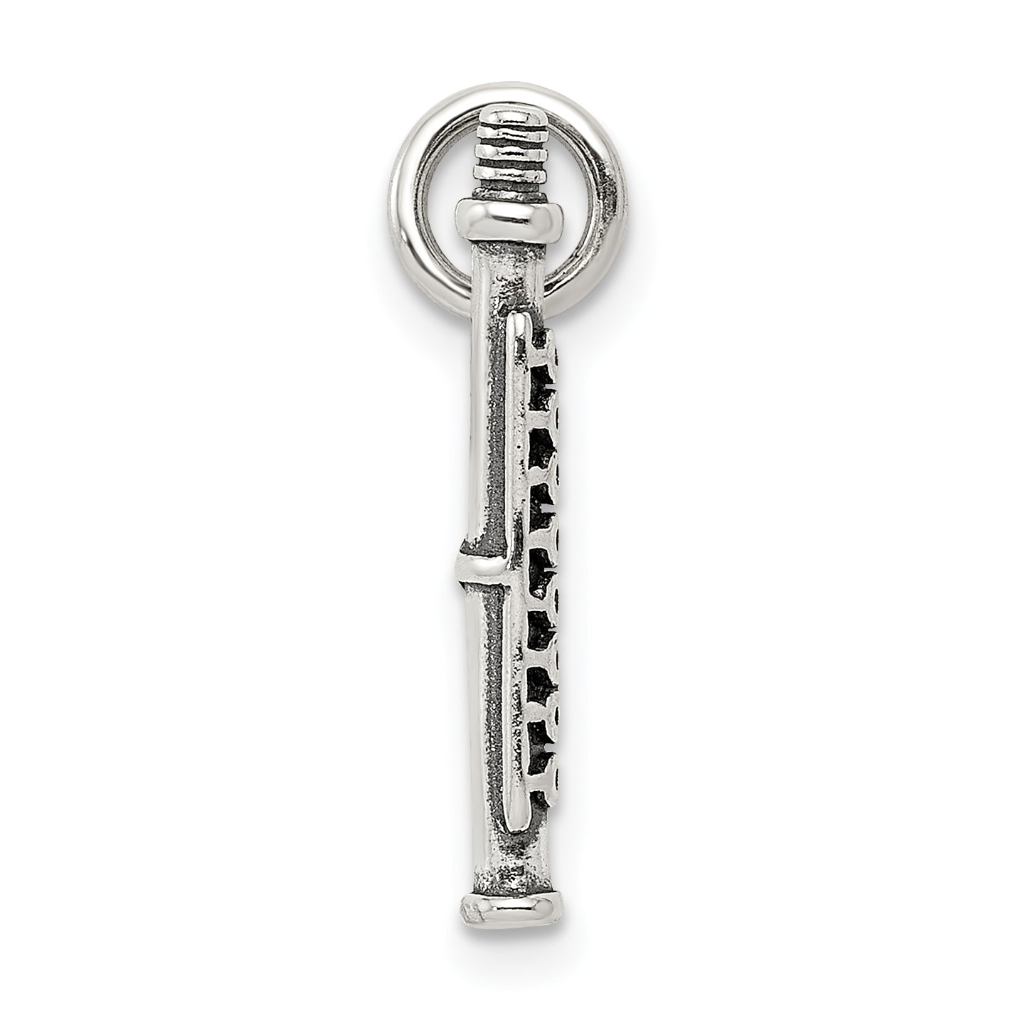 Sophia Jewelers 925 Sterling Silver Antique Flute Charm 3D Design Secondary image