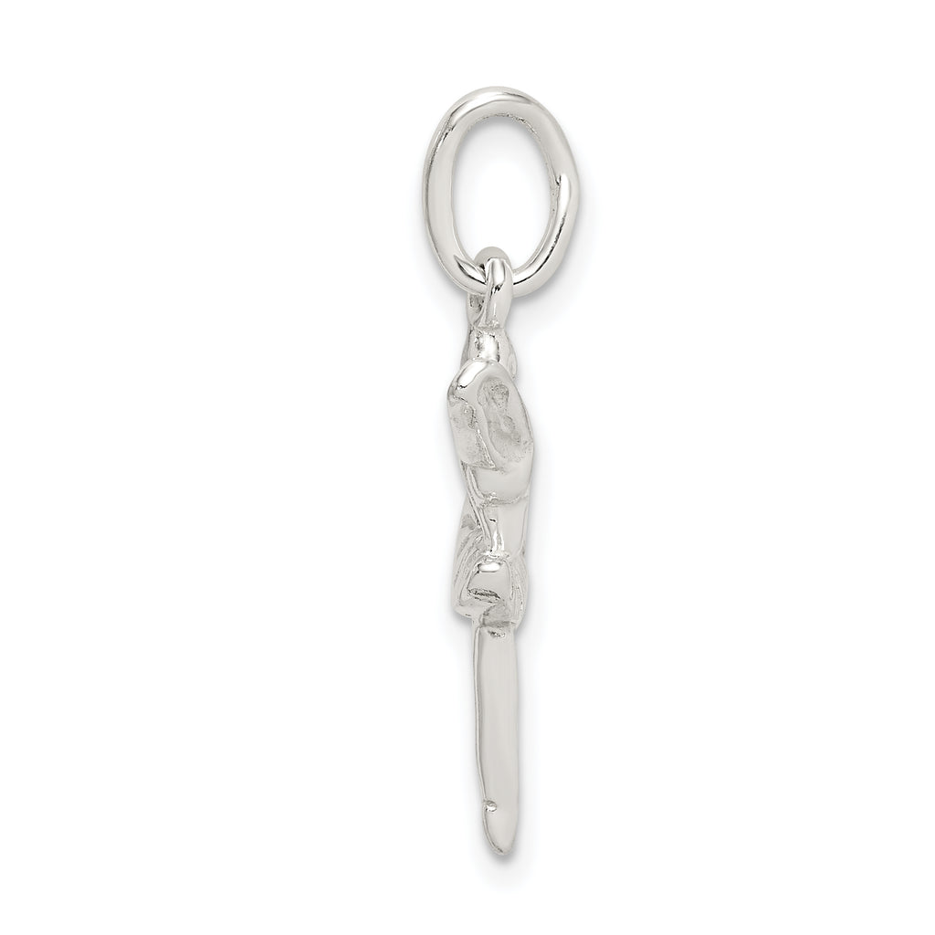 Sophia Jewelers Sterling Silver Ballerina Charm Polished Anti-Tarnish Children's