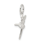 Sophia Jewelers Sterling Silver Ballerina Charm Polished Anti-Tarnish Children's