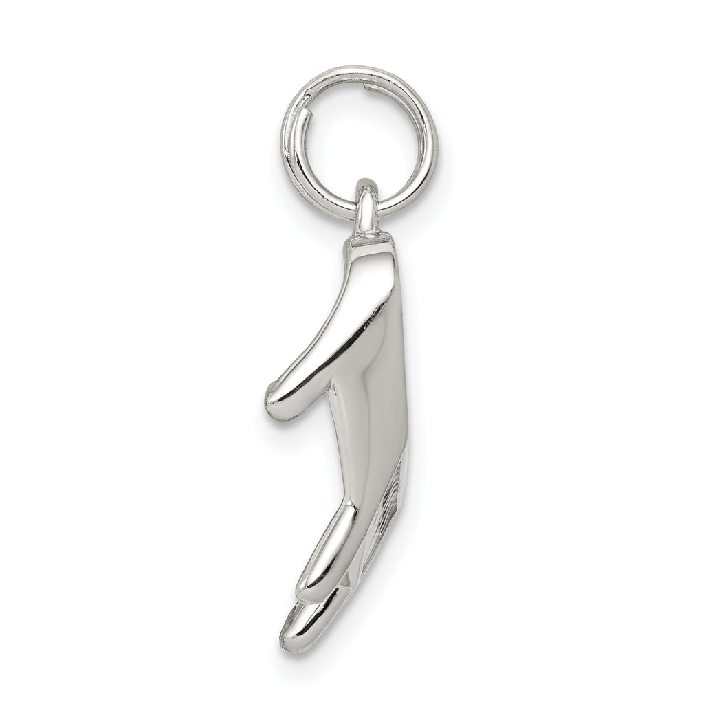 Sophia Jewelers Sterling Silver Enameled Piano Charm with Rhodium Polish