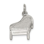 Sophia Jewelers Sterling Silver Enameled Piano Charm with Rhodium Polish
