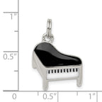 Sophia Jewelers Sterling Silver Enameled Piano Charm with Rhodium Polish
