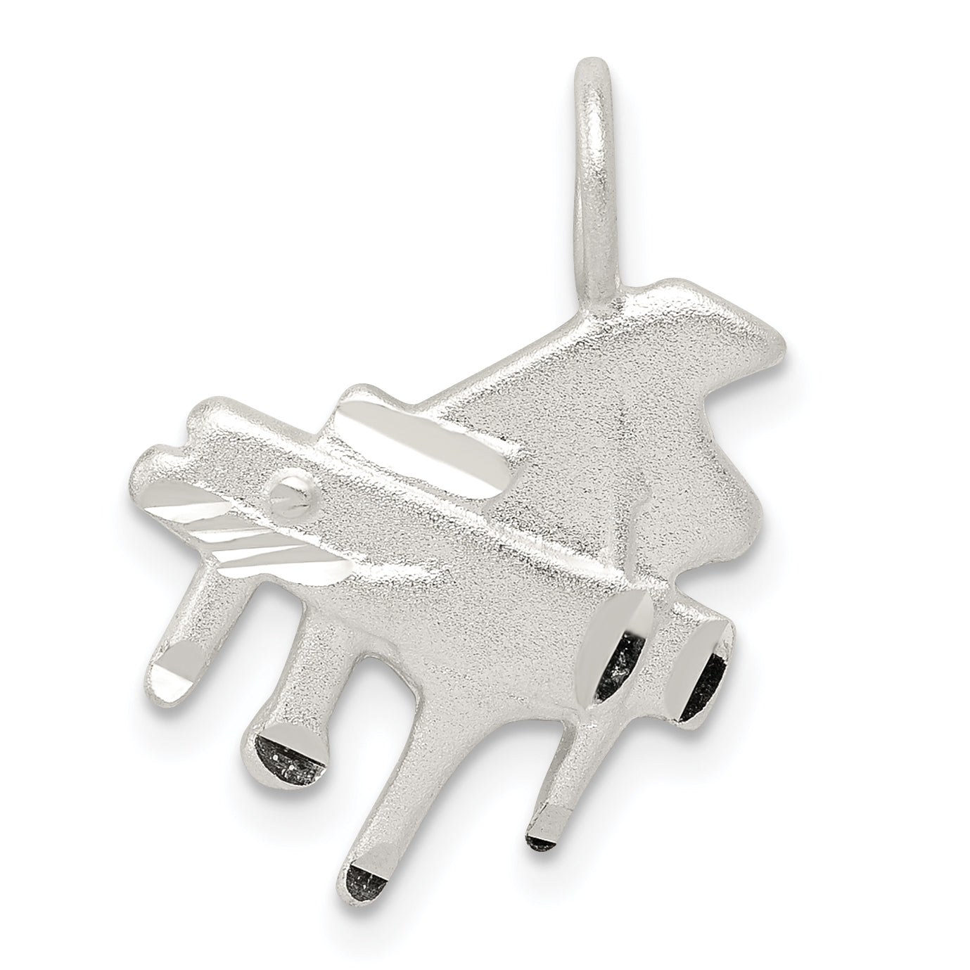 Sterling Silver Diamond Cut Grand Piano Pendant Main image