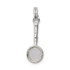 Sophia Jewelers Polished 925 Sterling Silver Rhodium-Plated Magnifying Charm