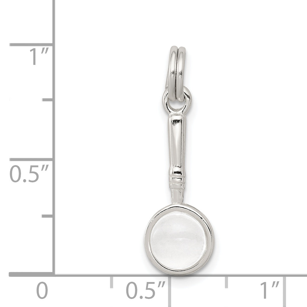 Sophia Jewelers Polished 925 Sterling Silver Rhodium-Plated Magnifying Charm