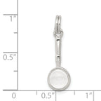 Sophia Jewelers Polished 925 Sterling Silver Rhodium-Plated Magnifying Charm