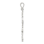 Sterling Silver 925 Diamond-Cut Cross Pendant with Polished Anti-Tarnish Finish