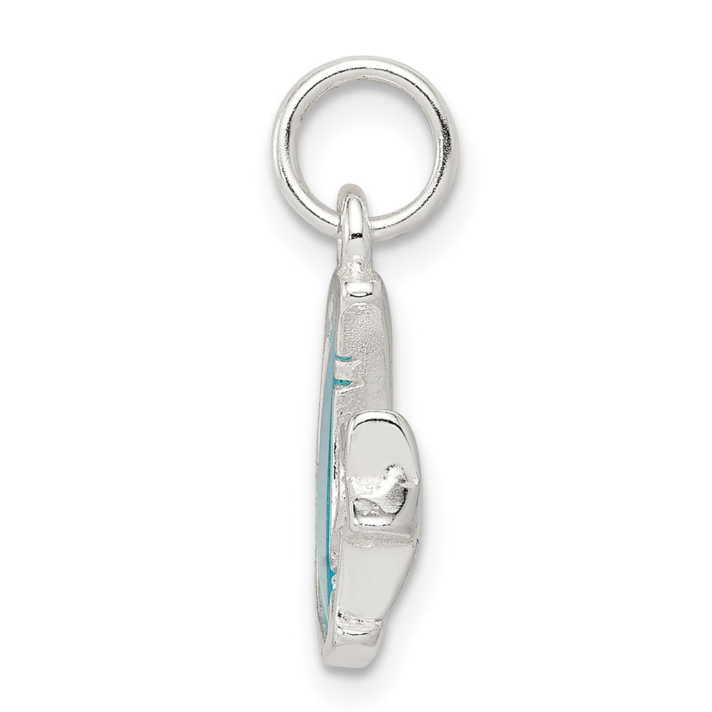 Sterling Silver 925 Enamel Moon & Star Charm Anti-Tarnish, Elegant Design