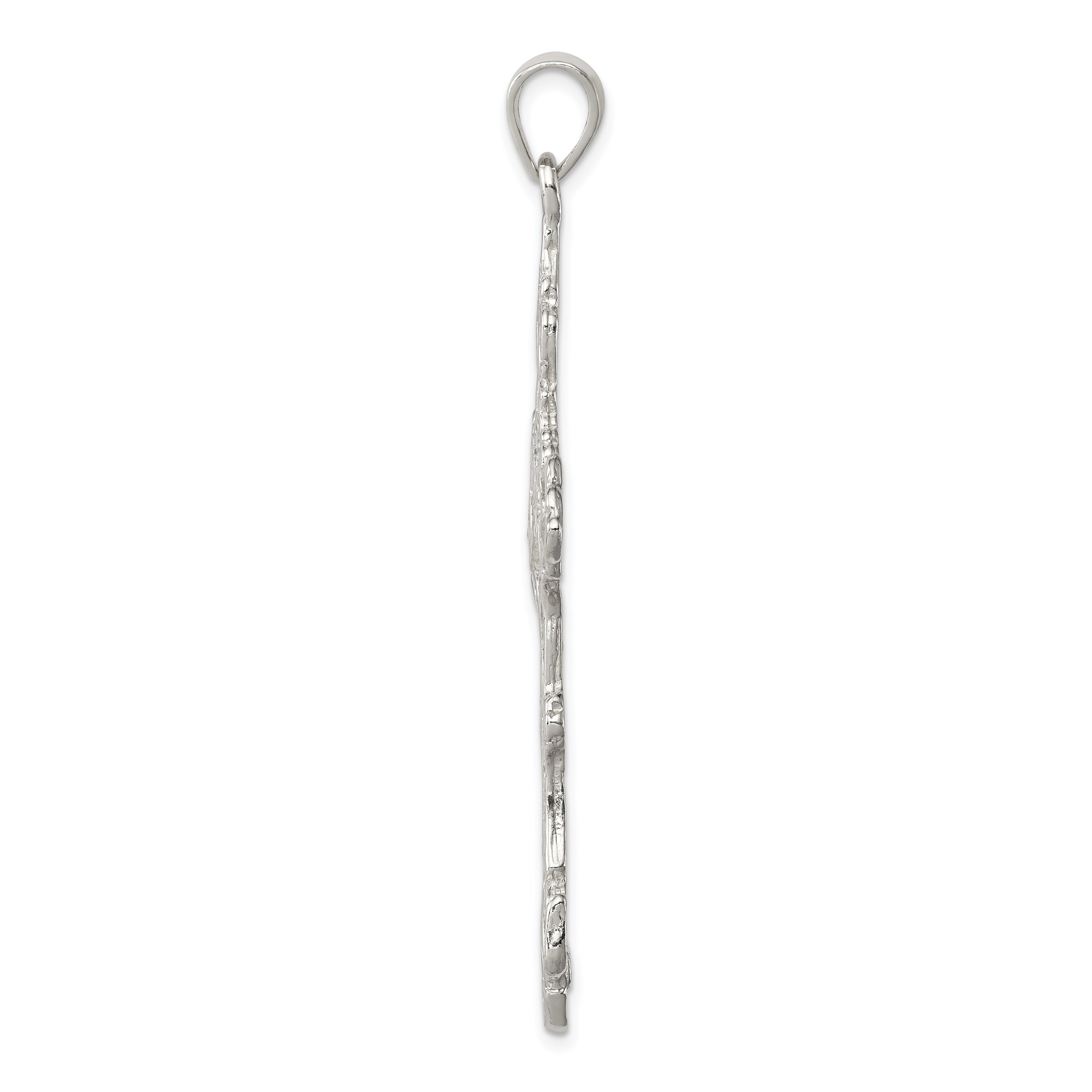 Sterling Silver 925 INRI Cross Pendant with Polished Anti-Tarnish Finish