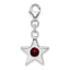 Sterling Silver Rhodium-plated January CZ Birthstone Star Charm