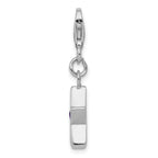 Sophia Jewelers Sterling Silver February Birthstone Star Charm with Rhodium-Plated Finish