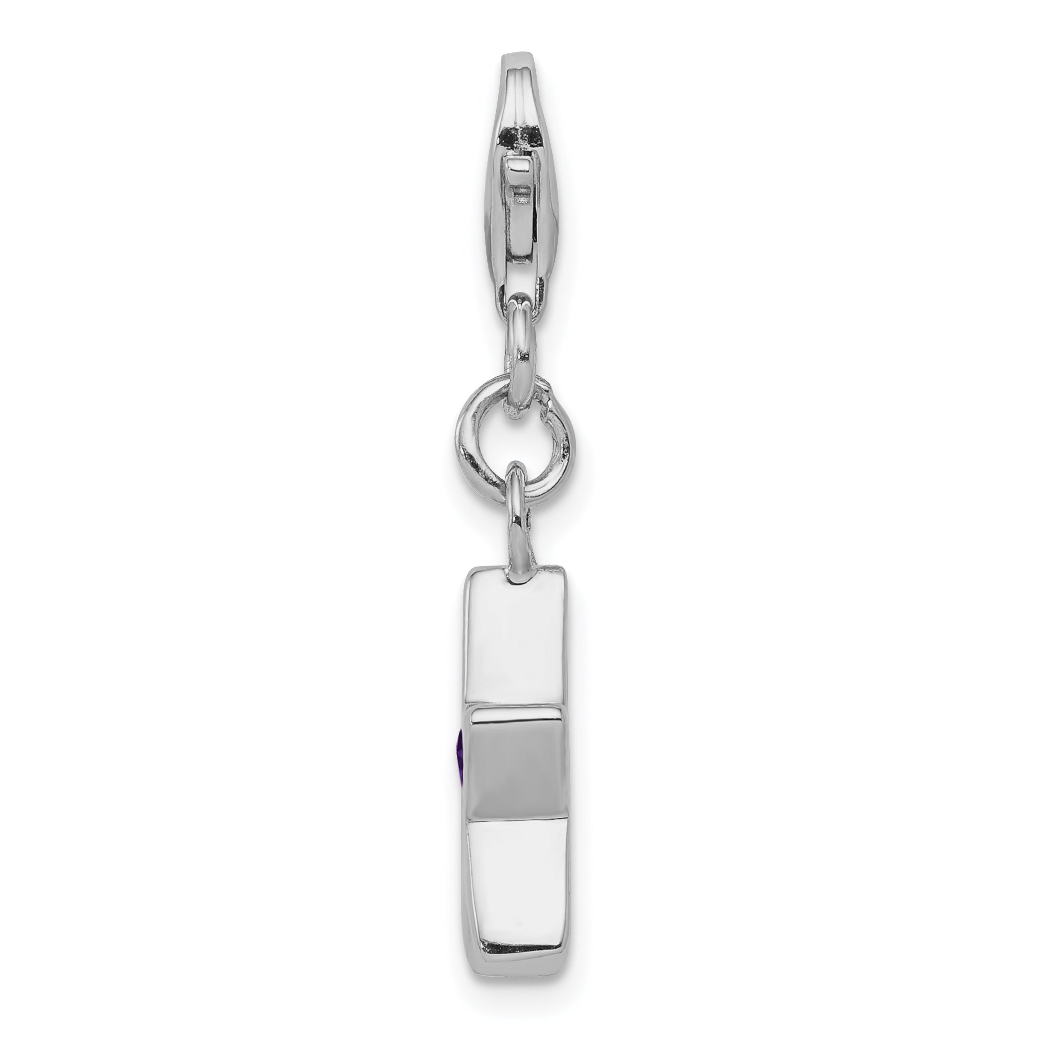 Sophia Jewelers Sterling Silver February Birthstone Star Charm with Rhodium-Plated Finish