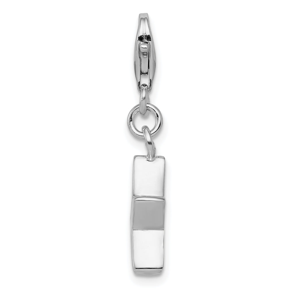 Sterling Silver 925 Rhodium-Plated April Birthstone Star Charm