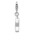 Sterling Silver 925 Rhodium-Plated April Birthstone Star Charm