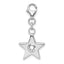 Sterling Silver Rhodium-plated April CZ Birthstone Star Charm
