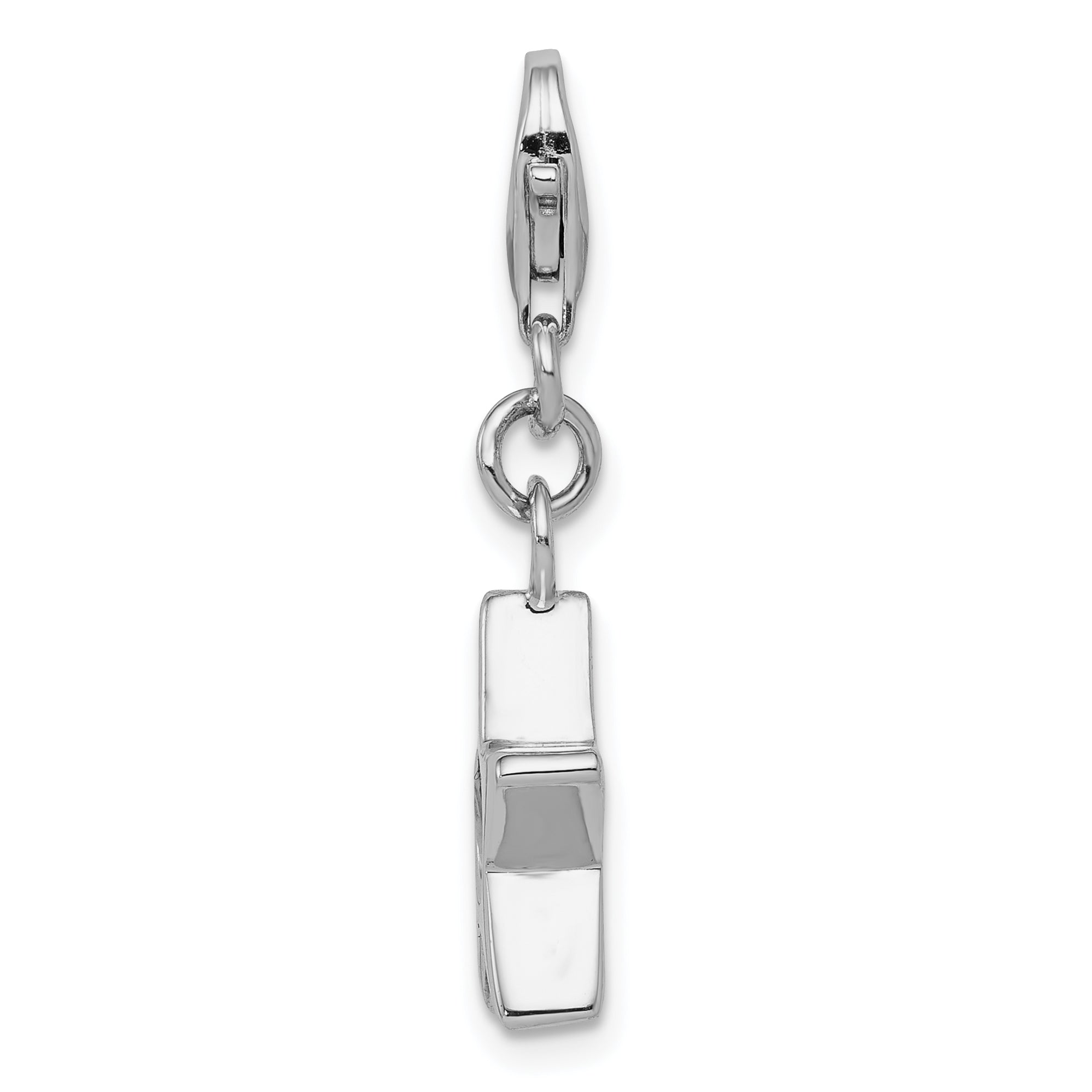 Sterling Silver May Birthstone Star Charm with Rhodium Plated Finish