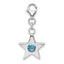 Sterling Silver Rhodium-plated September CZ Birthstone Star Charm