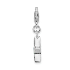 Sterling Silver Rhodium-Plated December Birthstone Star Charm by Sophia Jewelers