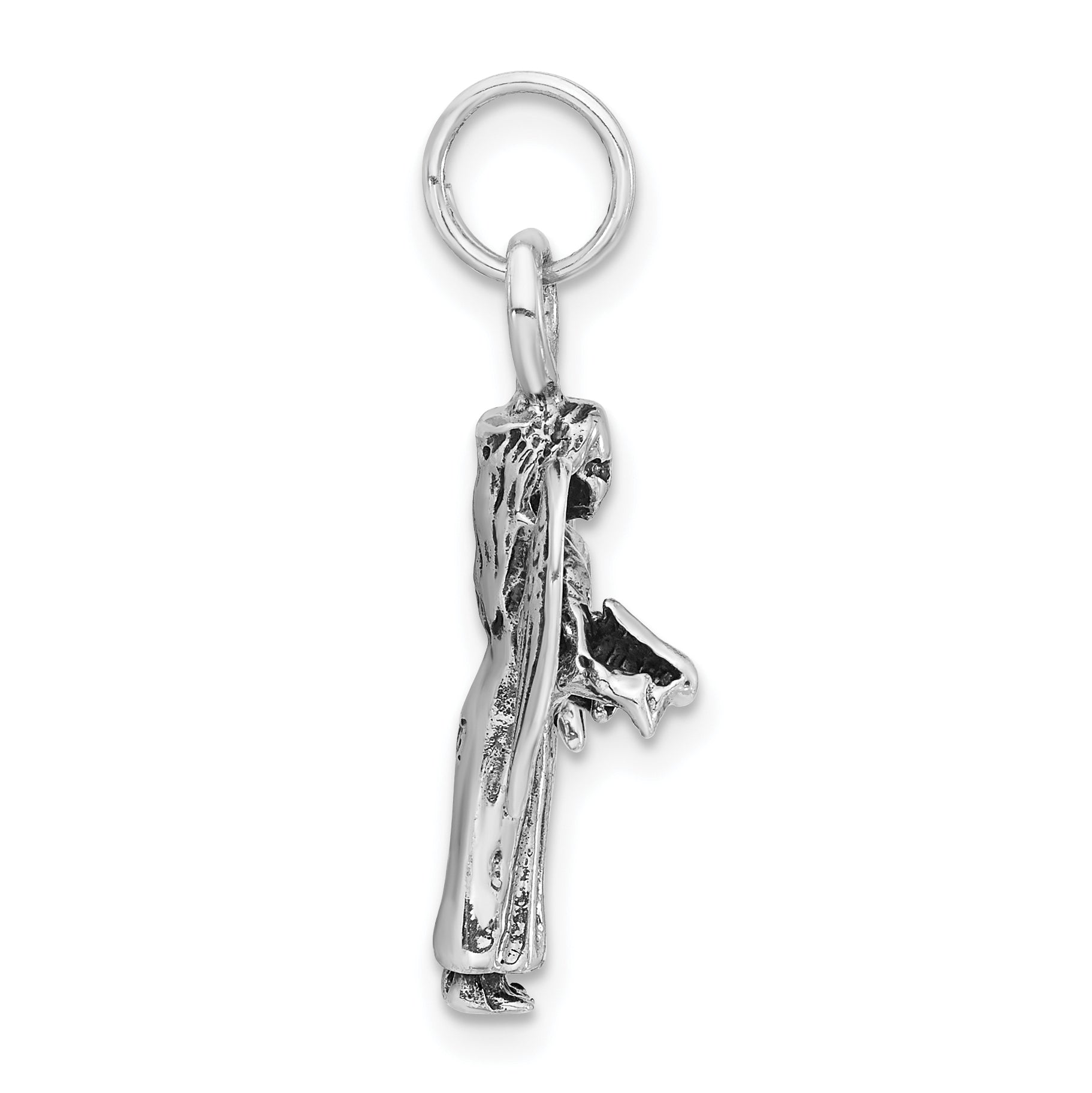Sophia Jewelers Sterling Silver 3D Polished Antiqued Angel Charm Unisex Secondary image