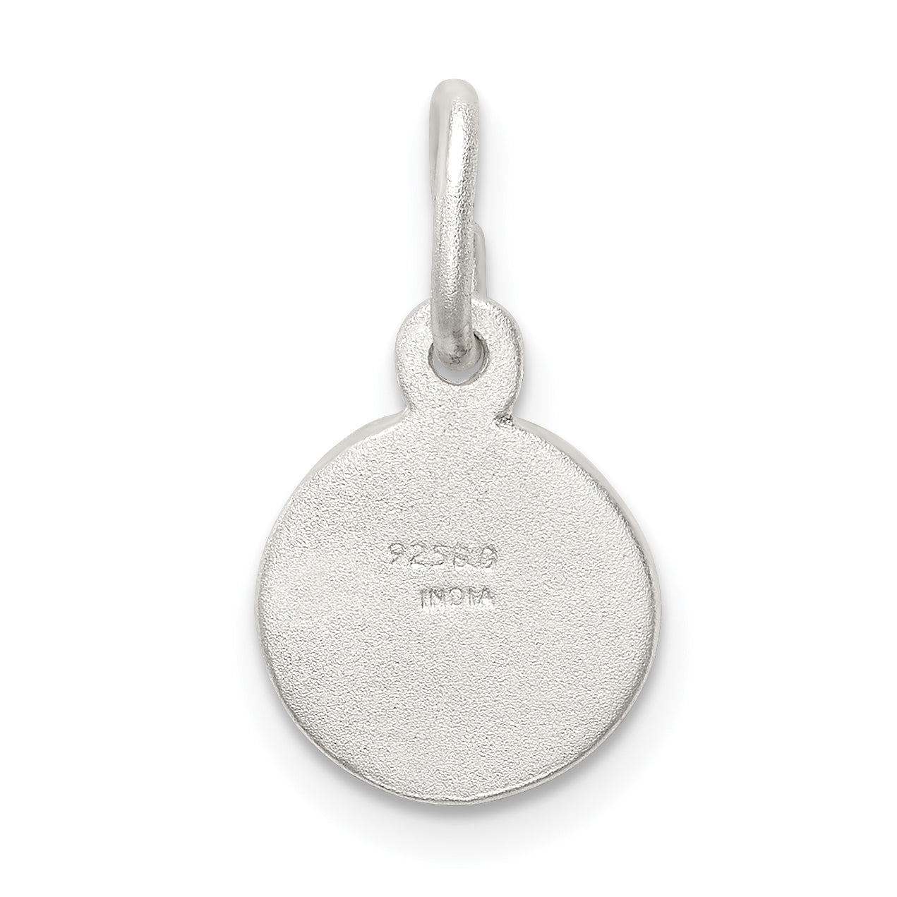 Sterling Silver Cherub Disk Charm with Polished Anti-Tarnish Finish