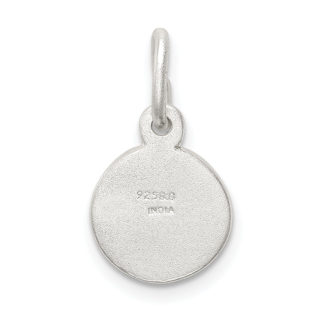 Sterling Silver Cherub Disk Charm with Polished Anti-Tarnish Finish