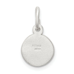 Sterling Silver Cherub Disk Charm with Polished Anti-Tarnish Finish