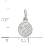 Sterling Silver Cherub Disk Charm with Polished Anti-Tarnish Finish