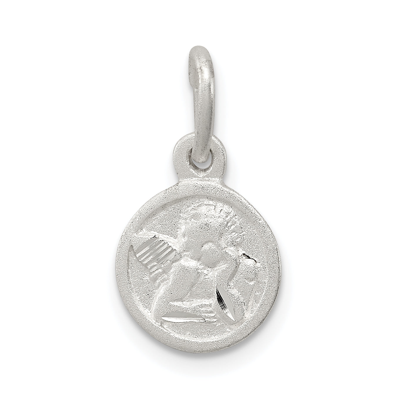 Sterling Silver D/C Cherub Disk Charm Main image