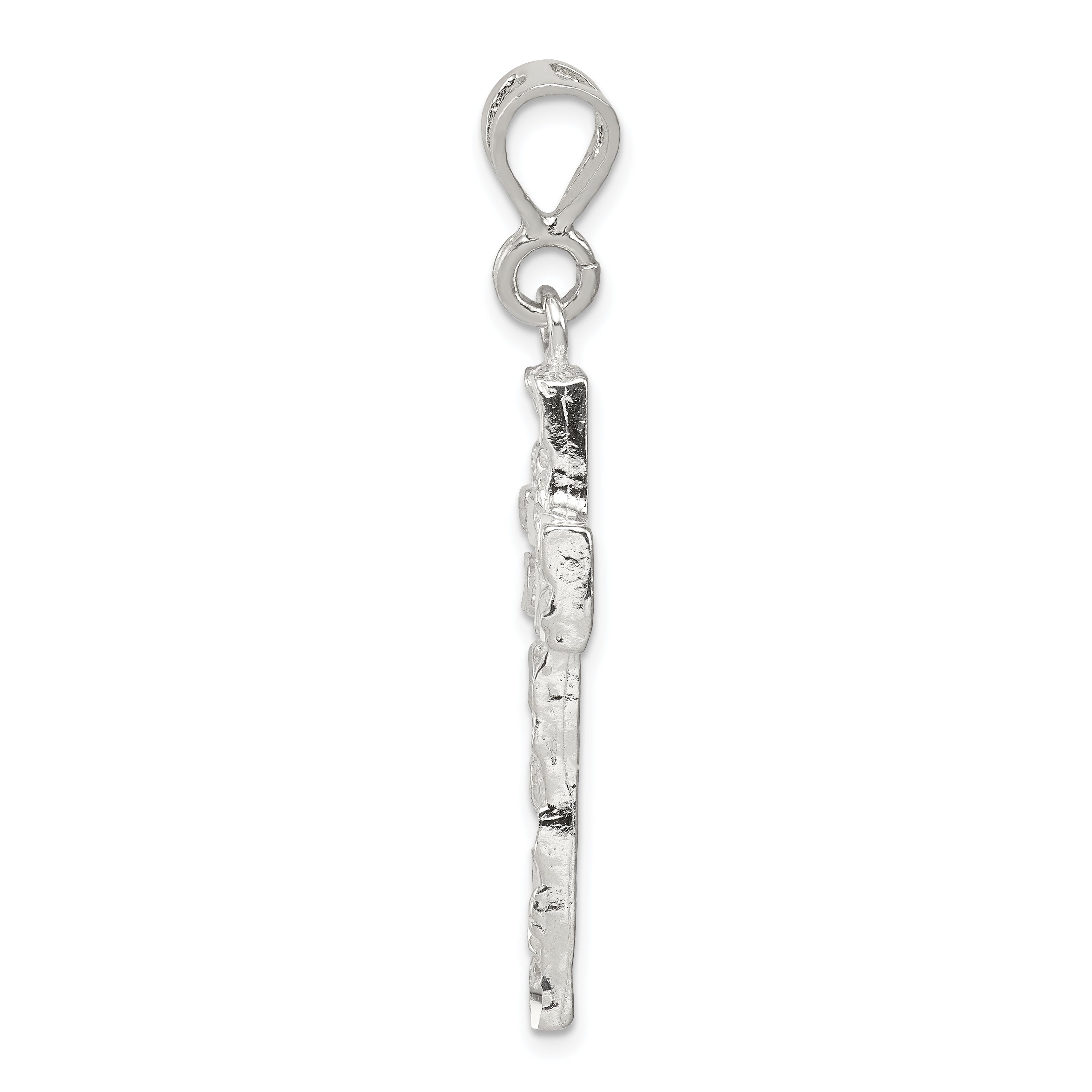 Sterling Silver 925 Cross Pendant with Polished Anti-Tarnish Finish
