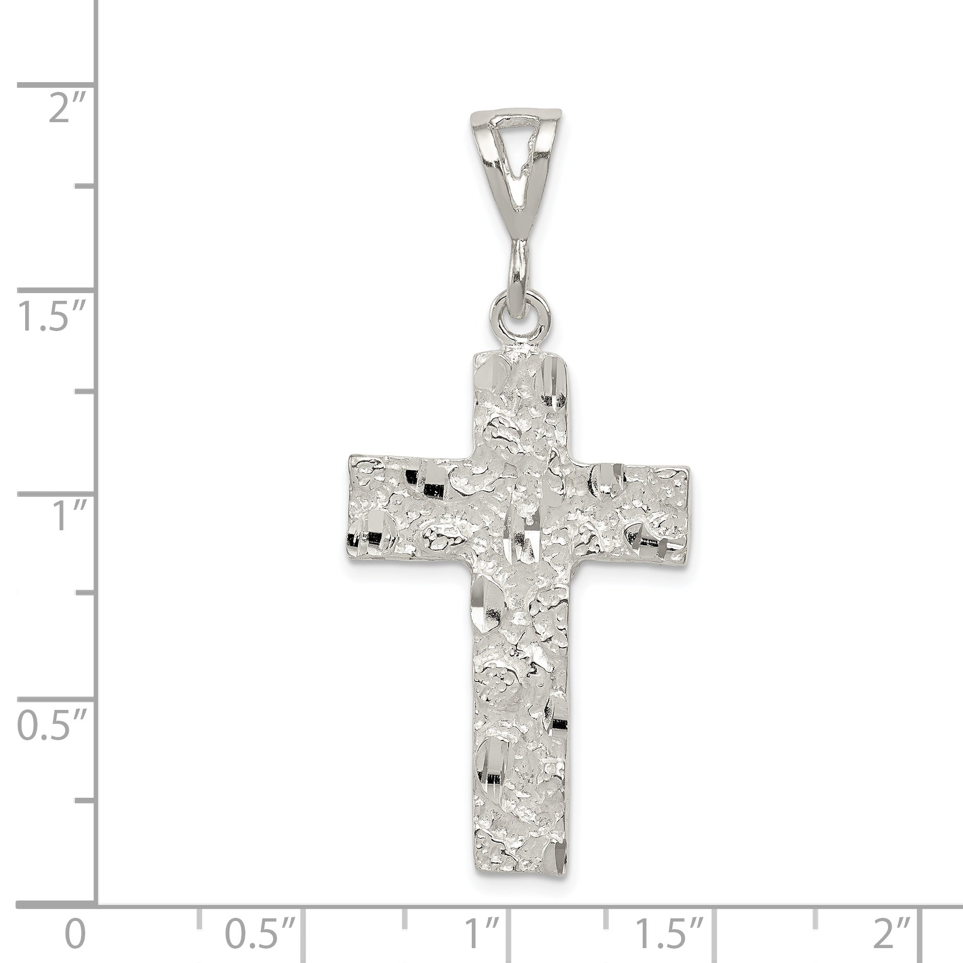 Sterling Silver 925 Cross Pendant with Polished Anti-Tarnish Finish