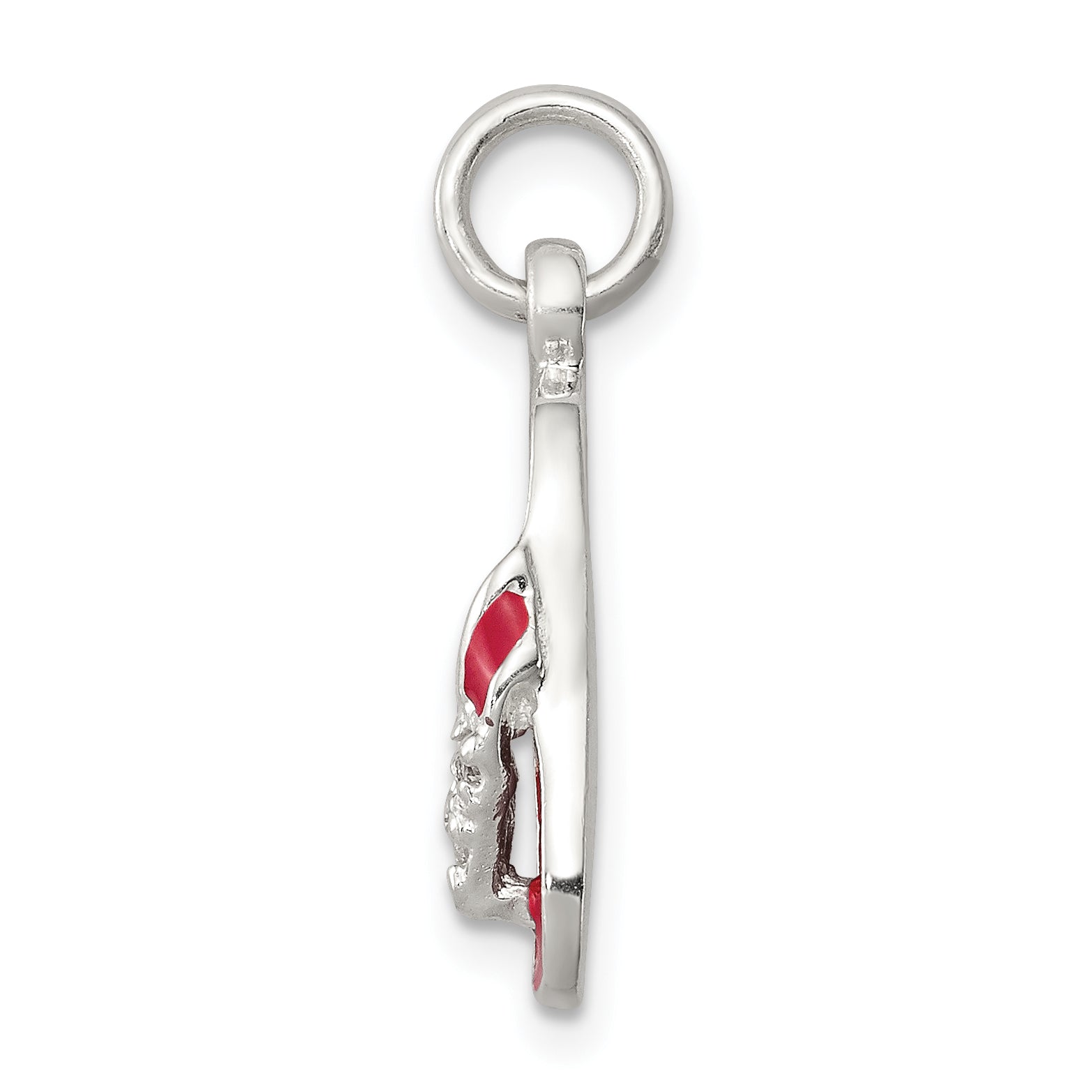 Sophia Jewelers Sterling Silver Pink Enamel Flip Flop Charm with CZ Stones Secondary image