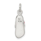 Sophia Jewelers Sterling Silver Pink Enamel Flip Flop Charm with CZ Stones