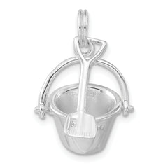 Sterling Silver 3-D Polished Shovel and Pail Charm
