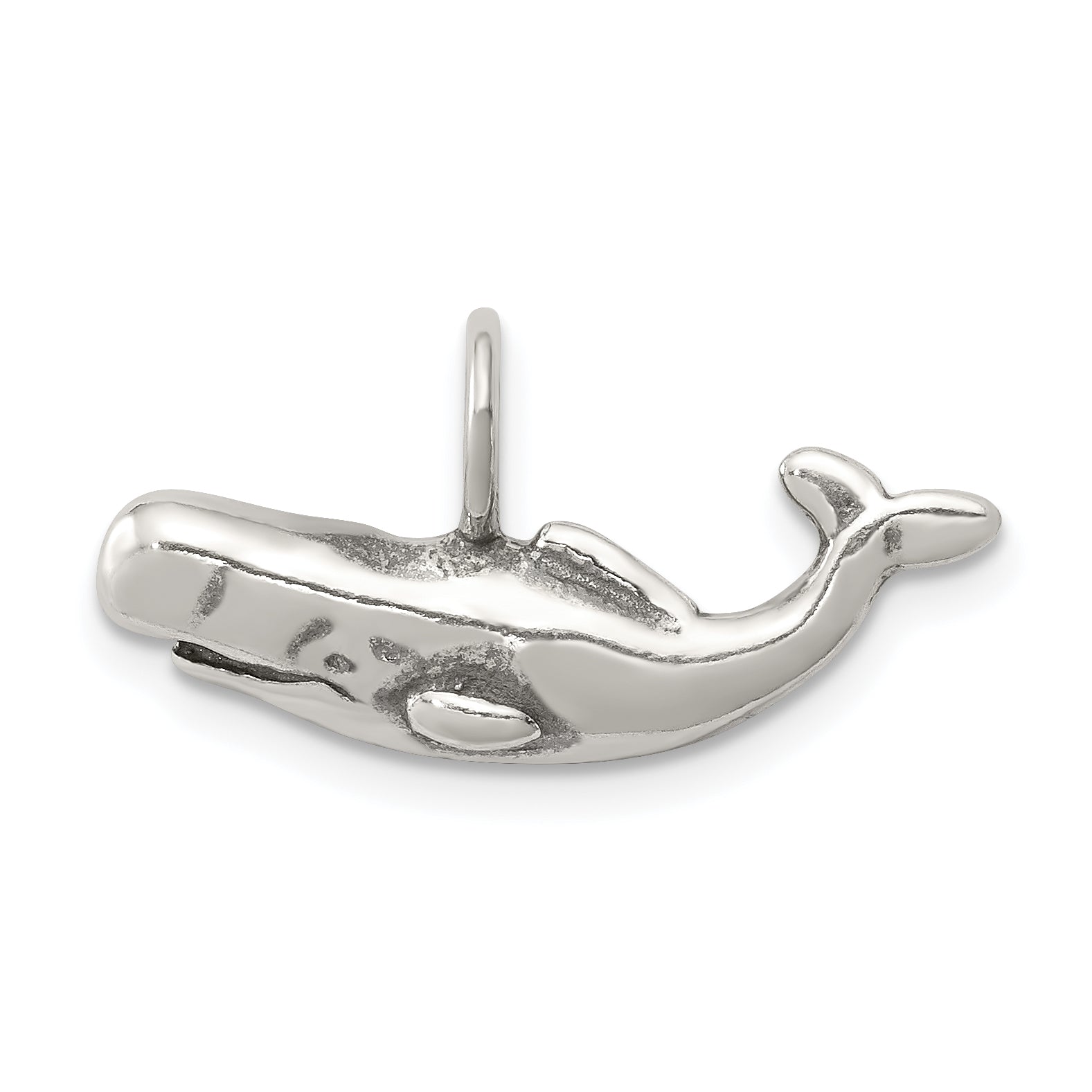 Sterling Silver Antiqued Blue Whale Pendant Main image