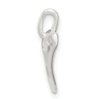 Sterling Silver Men's Diamond-Cut Shark Tooth Pendant Anti-Tarnish Finish