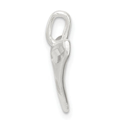 Sterling Silver Men's Diamond-Cut Shark Tooth Pendant Anti-Tarnish Finish