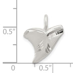 Sterling Silver Men's Diamond-Cut Shark Tooth Pendant Anti-Tarnish Finish
