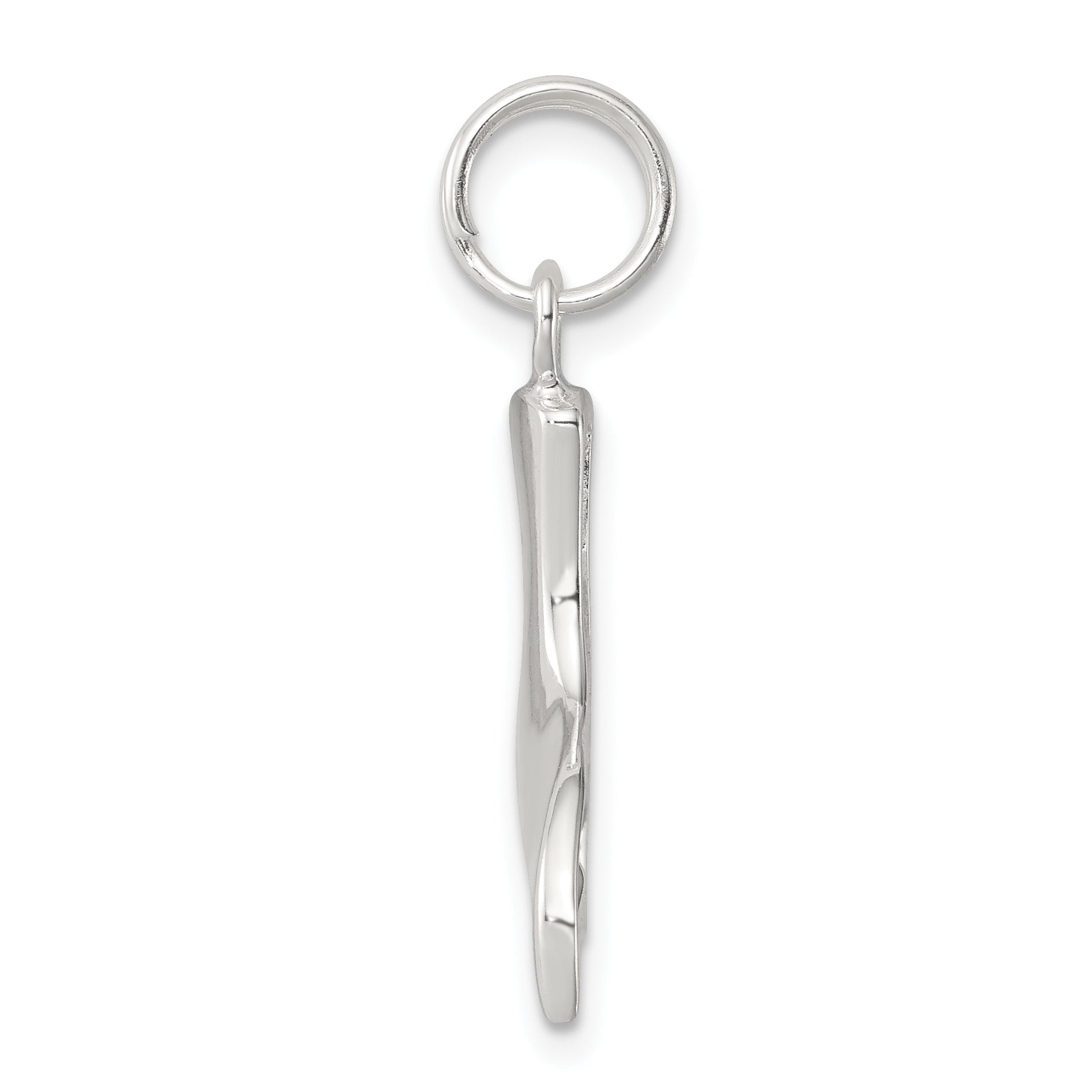 Sophia Jewelers Sterling Silver Men's Whale Tail Charm, Rhodium-Plated Polished Finish