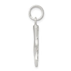 Sophia Jewelers Sterling Silver Men's Whale Tail Charm, Rhodium-Plated Polished Finish