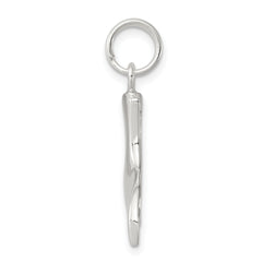 Sophia Jewelers Sterling Silver Men's Whale Tail Charm, Rhodium-Plated Polished Finish
