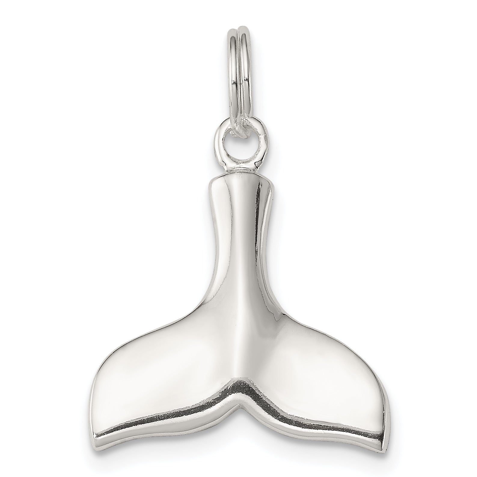 Sterling Silver Rhodium-plated Whale Tail Charm Main image