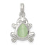 Sterling Silver Green Cats Eye Frog Charm