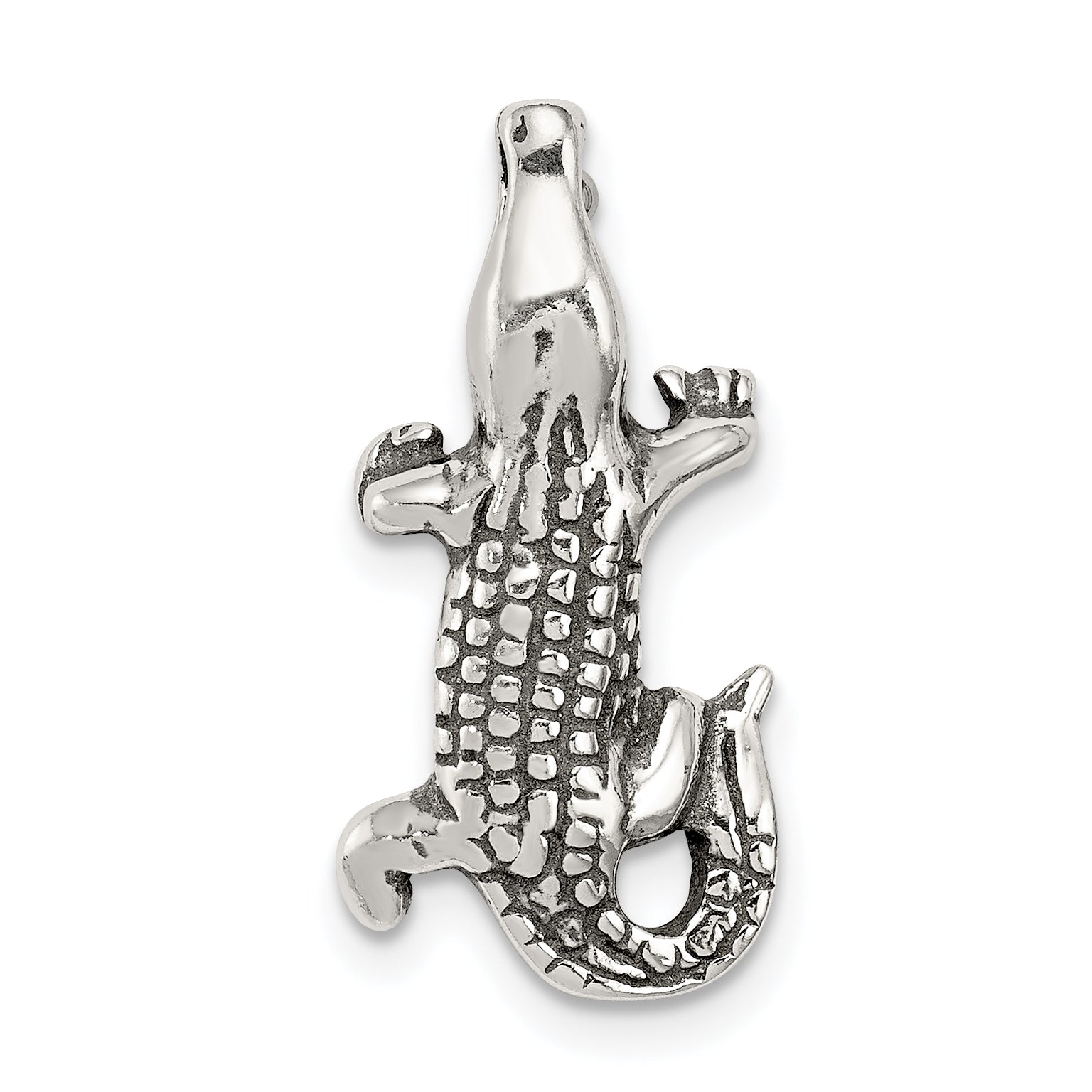 Sterling Silver Antiqued Alligator Chain Slide Main image