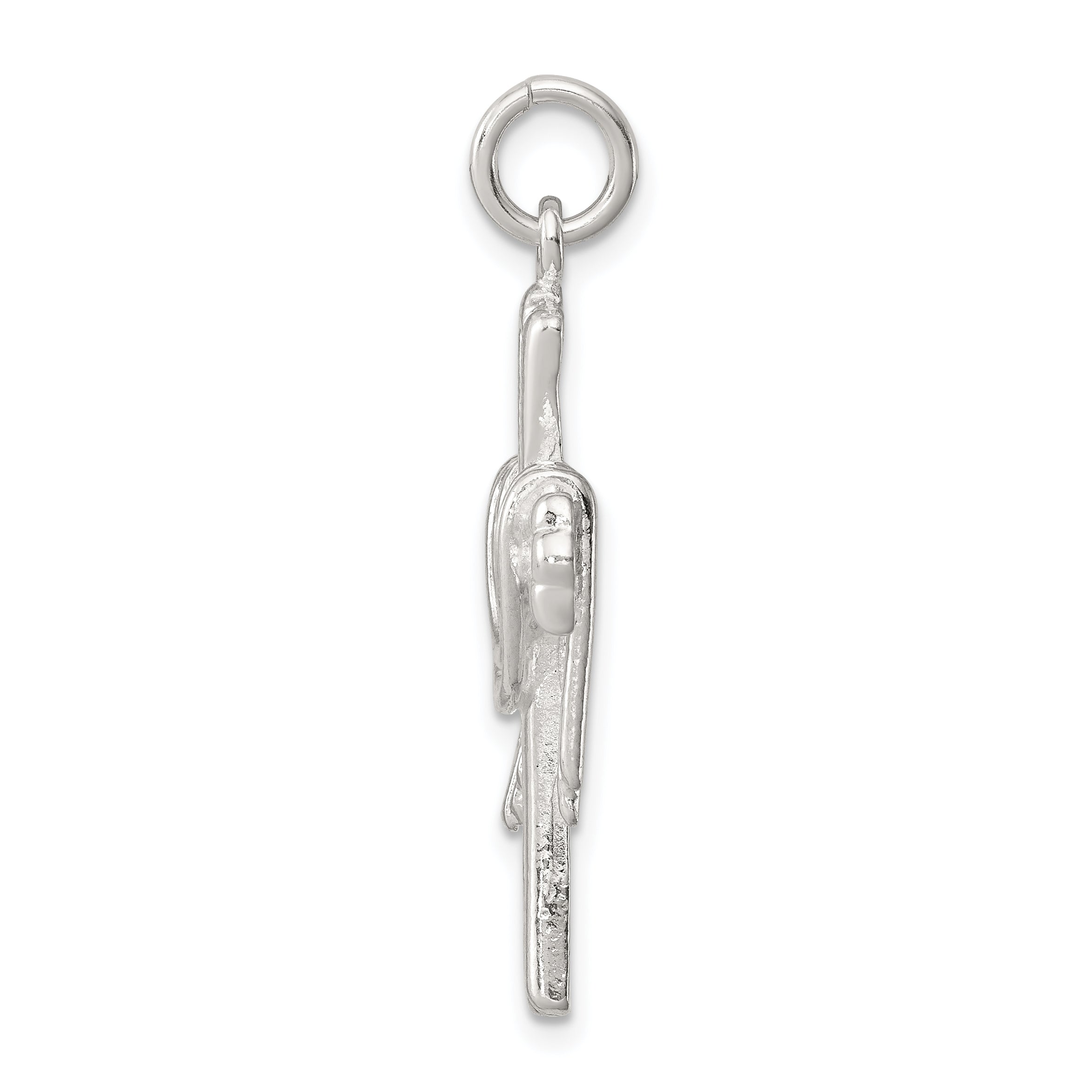 Sterling Silver 925 Draped Cross Charm with Polished Anti-Tarnish Finish Secondary image