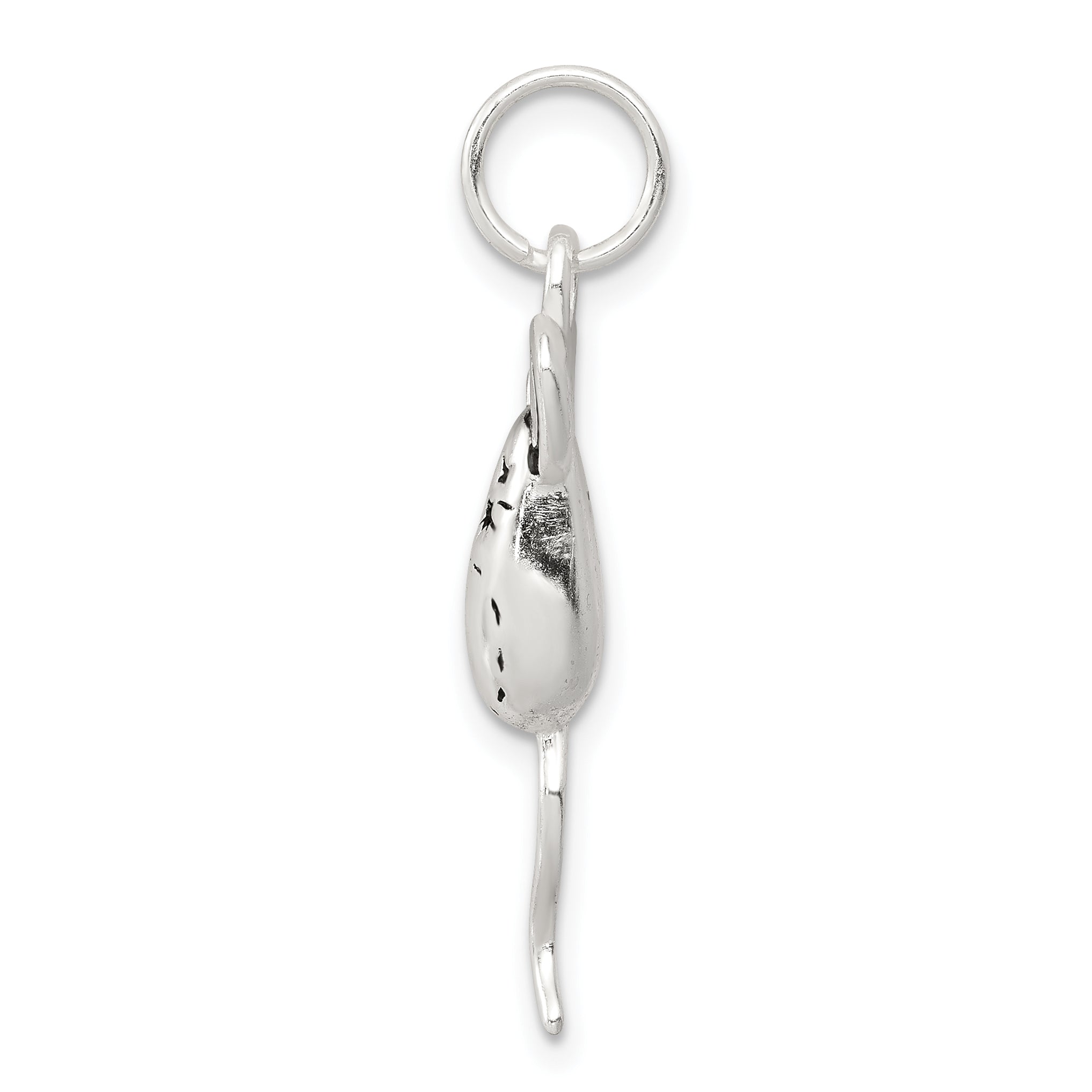 Elegant 925 Sterling Silver Rhodium-Plated Mouse Charm with Polished Finish Secondary image