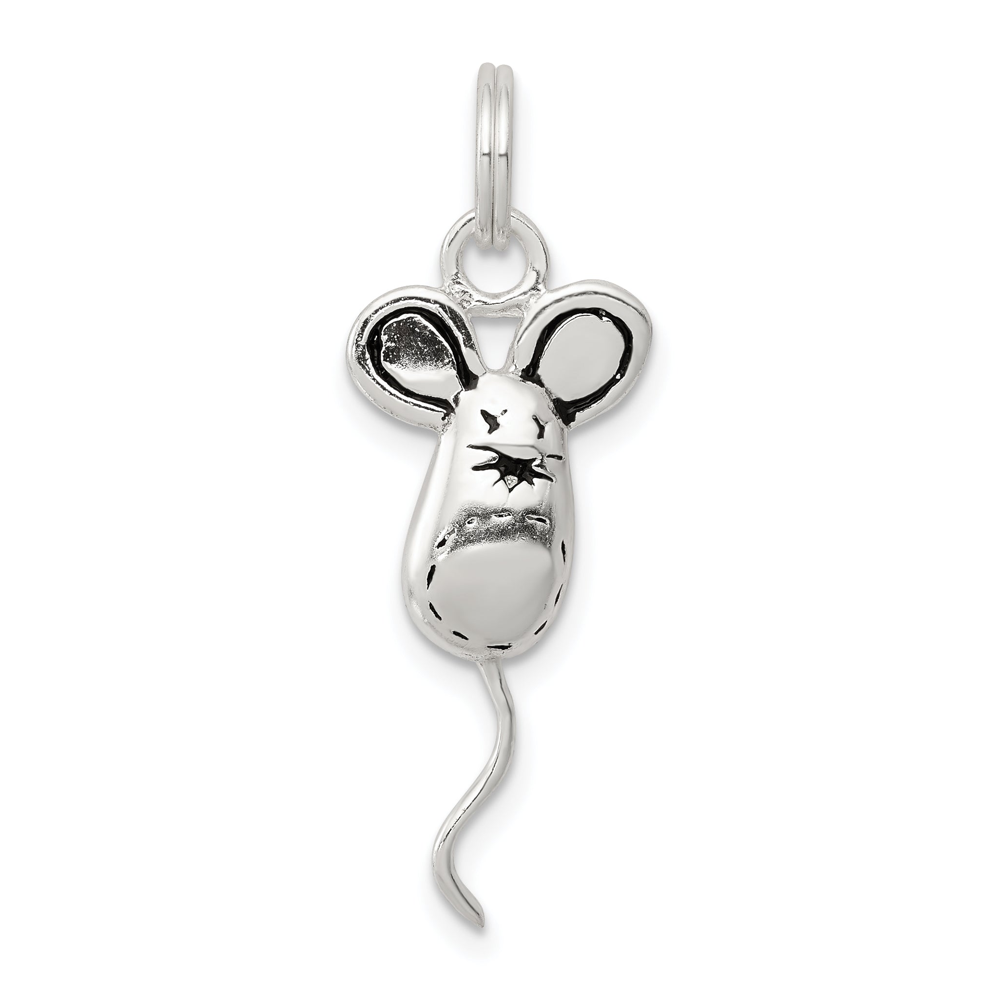 Sterling Silver Rhodium-plated Mouse Charm Main image