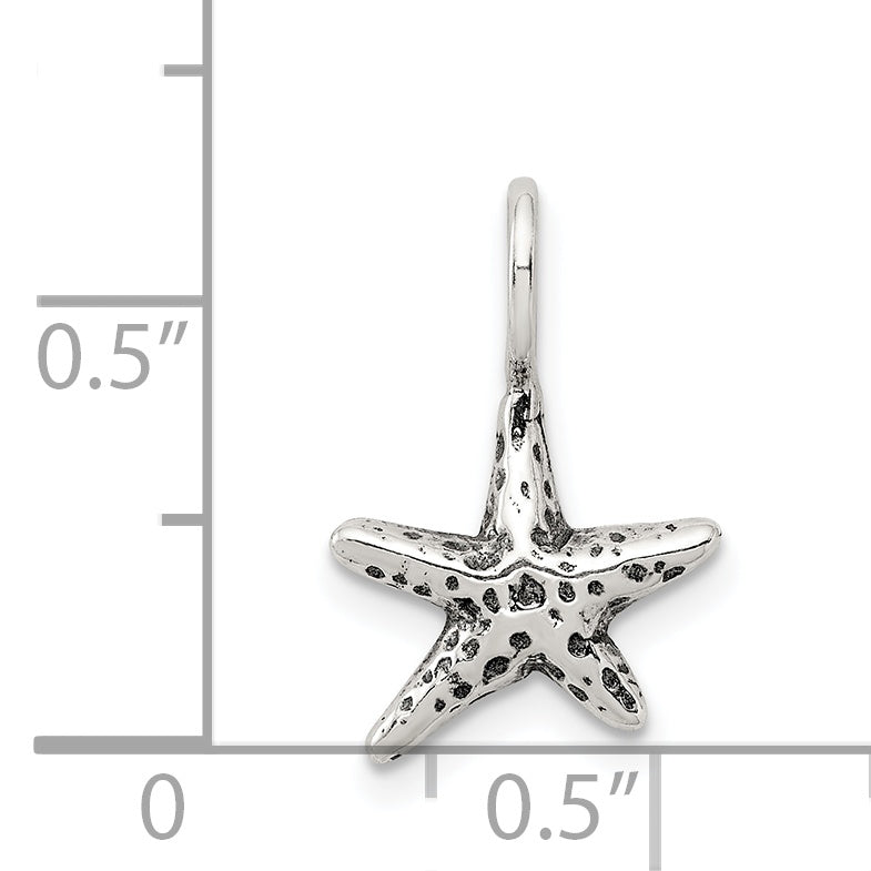 Sophia Jewelers 925 Sterling Silver Antiqued Starfish Pendant Charm